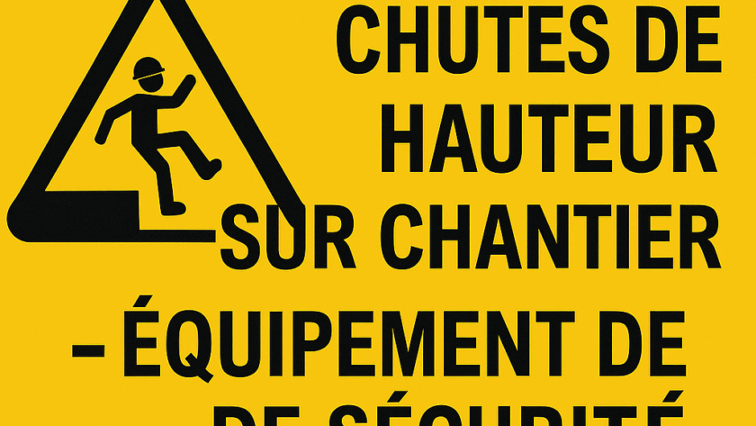 Risques de chutes de hauteur sur chantier - équipement de sécurité obligatoire