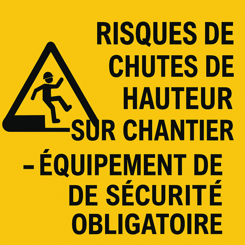 Risques de chutes de hauteur sur chantier - équipement de sécurité obligatoire