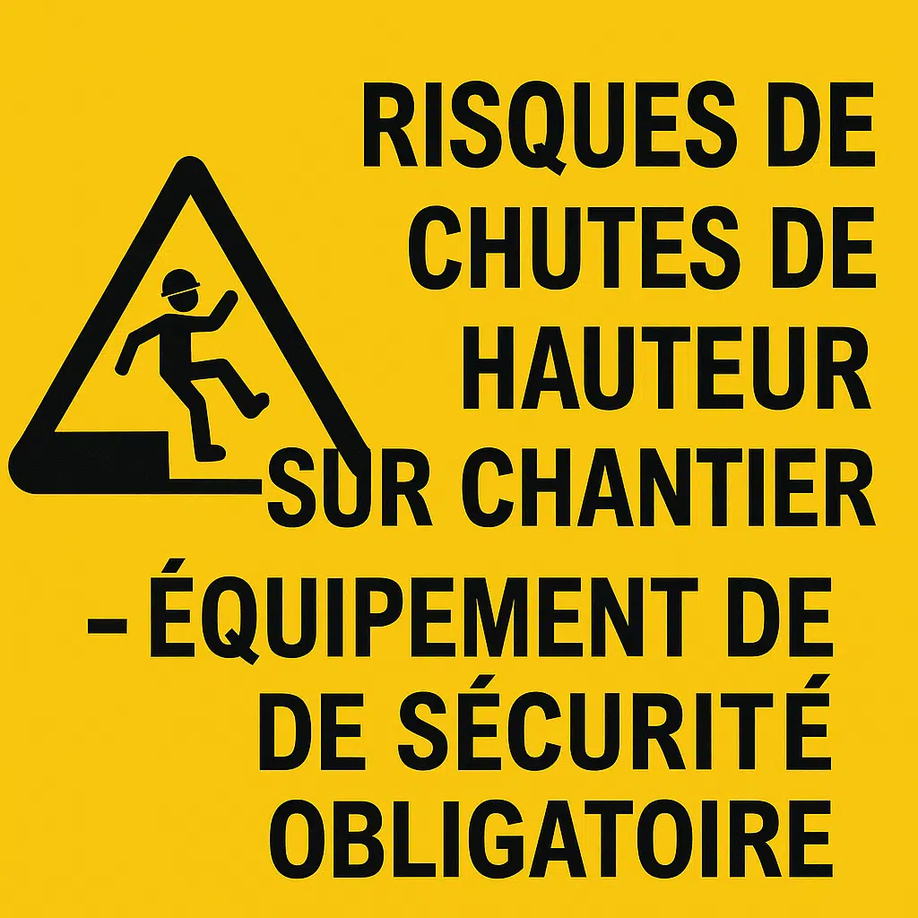Risques de chutes de hauteur sur chantier - équipement de sécurité obligatoire